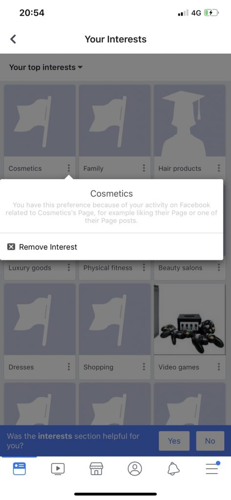 Ad Preference Interest Remove