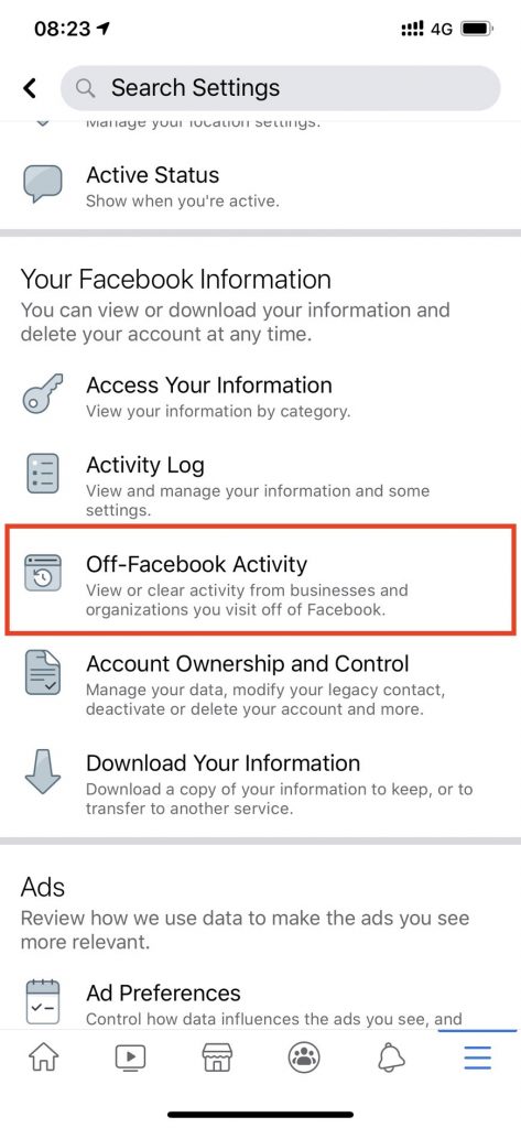 Off Facebook Activity กิจกรรมภายนอกเฟซบุ๊ก Clear History ลบข้อมูล