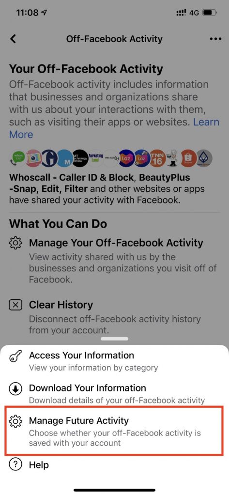 Off Facebook Activity กิจกรรมภายนอกเฟซบุ๊ก Clear History ลบข้อมูล